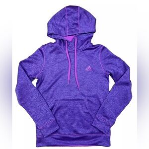 Adidas Climawarm Hoodie Women’s Size XS Purple Pullover Sweater Thumb Holes VGUC
